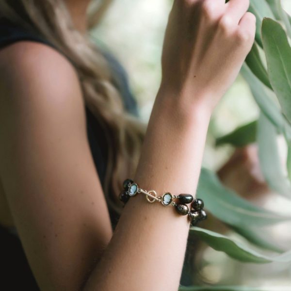 Cameo Brown Baroque Pearl Bracelet by Scarab Jewellery Studio