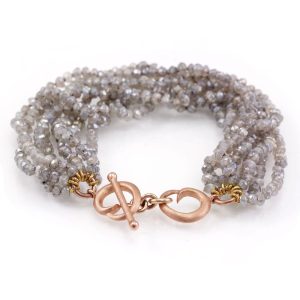 Rose Gold Labradorite Bracelet by Scarab Jewellery Studio
