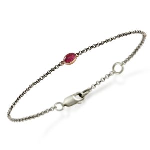 Pink Tourmaline Cabochon Bracelet by Scarab Jewellery Studio