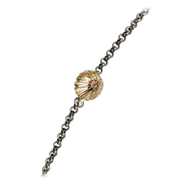 Dainty Daisy Rainbow Moonstone Cabochon Bracelet by Scarab Jewellery Studio