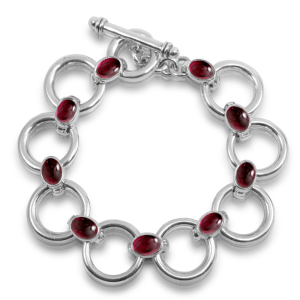Garnet Circle Bracelet by Scarab Jewellery Studio