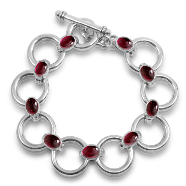 Garnet Circle Bracelet by Scarab Jewellery Studio