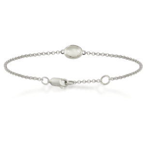 Moonstone Cabochon Bracelet - silver - by Scarab Jewellery Studio
