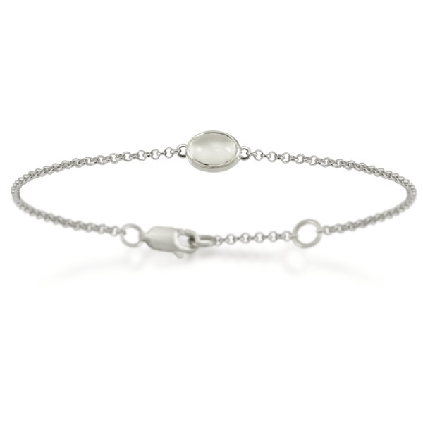 Moonstone Cabochon Bracelet - silver - by Scarab Jewellery Studio