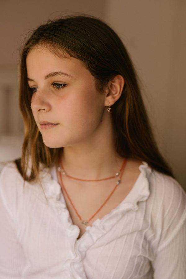 Coral Heart Wrap Necklace - Image 3