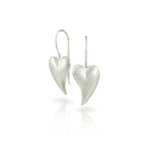A pair of Bewitched silver heart earrings by Scarab Jewellery Studio - online jewellery