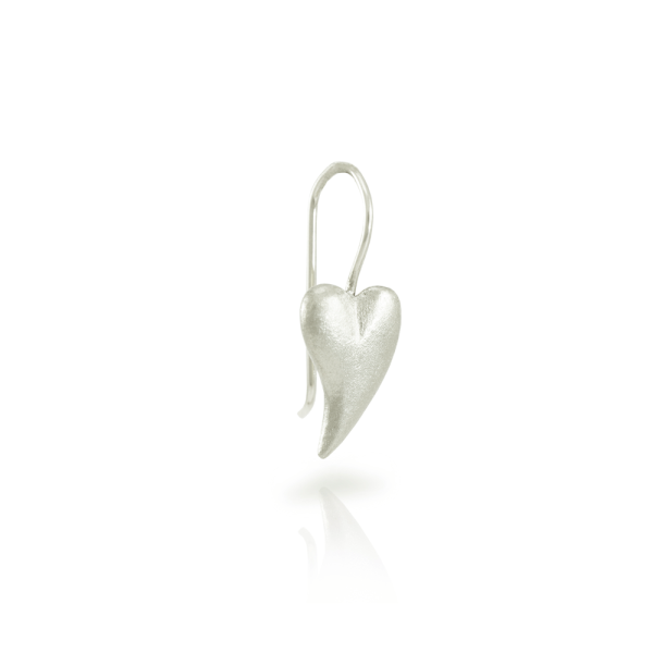 one Bewitched silver heart earring by Scarab Jewellery Studio