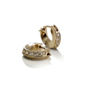 Mobius Gold Diamond Earrings by Scarab Jewellery Studio