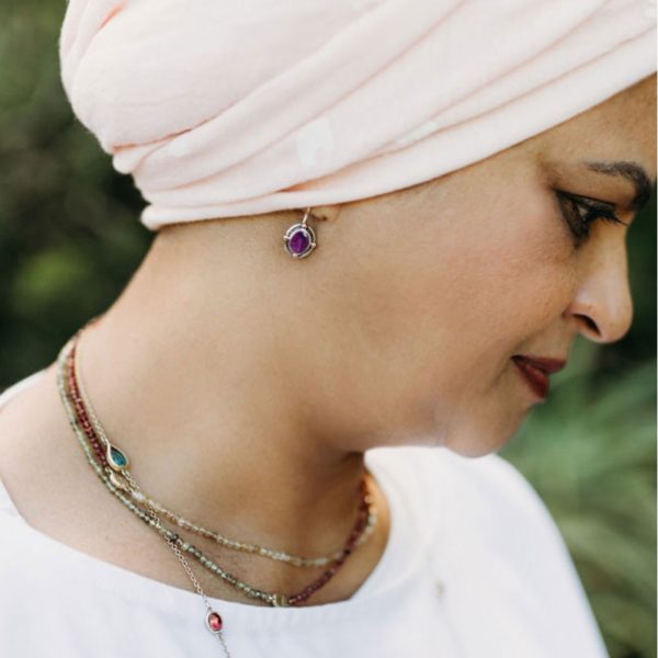 Oval Amethyst Cabochon Drop Earrings by Scarab Jewellery Studio