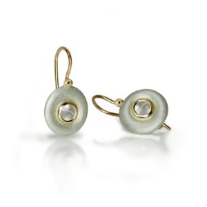 Silver Moonstone Donut earrings by Scarab Jewellery Studio