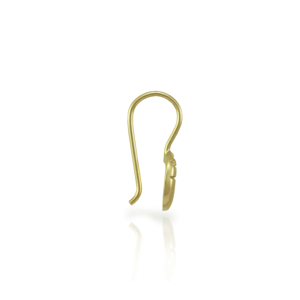 Side view of Scarab Earring in solid yellow gold by Scarab Jewellery Studio