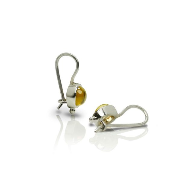 silver citrine drop earrings by Scarab Jewellery Studio