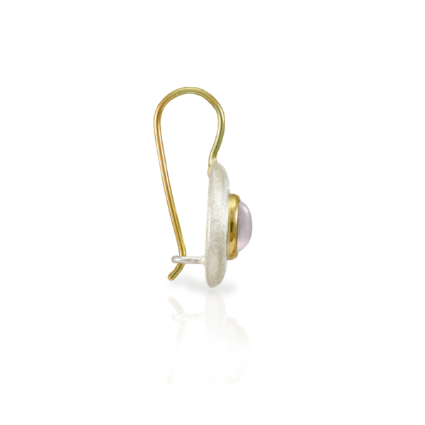 Surfboard Earrings Moonstone with Solid Silver “Surfboard” and Gold trim by Scarab Jewellery Studio