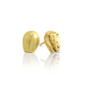 Gold African Elephant Earrings by Scarab Jewellery Studio