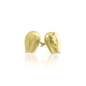 Gold African Rhino Earrings by Scarab Jewellery Studio