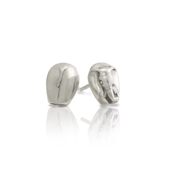 Silver African Elephant Earrings by Scarab Jewellery Studio