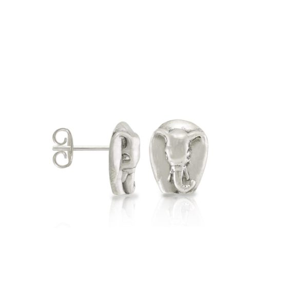 Silver African Elephant Earrings by Scarab Jewellery Studio
