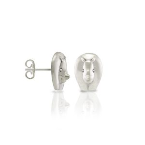 Silver African Rhino Earrings by Scarab Jewellery Studio