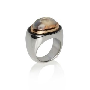 limited edition modern rock crystal ring by Scarab Jewellery Studio