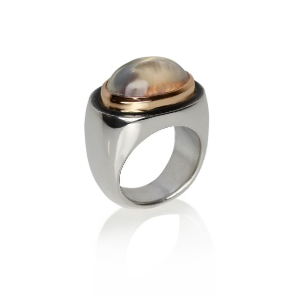 limited edition modern rock crystal ring by Scarab Jewellery Studio