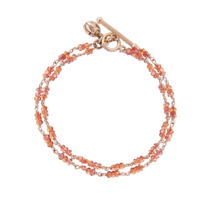 Orange Sapphire 2 Strand Gemstone Bracelet by Scarab Jewellery studio
