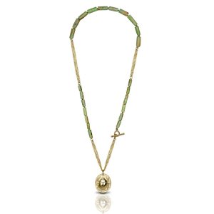 Gold Scarab Natural Turquoise Bead Necklace by Scarab Jewellery Studio