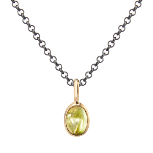 Rose Gold Scarab Peridot Pendant by Scarab Jewellery Studio