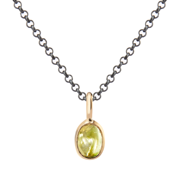 Rose Gold Scarab Peridot Pendant by Scarab Jewellery Studio