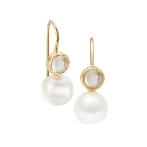 Moonstone And Pearl Earrings