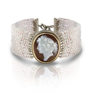 Seed Pearl Cameo Bracelet by Scarab Jewellery Studio