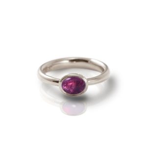 Secret Scarab Oval Amethyst Silver Ring by Scarab Jewellery Studio - February Birthstone Jewelry