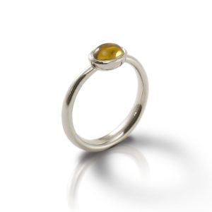 Secret Scarab Oval Citrine Silver Ring by Scarab Jewellery Studio