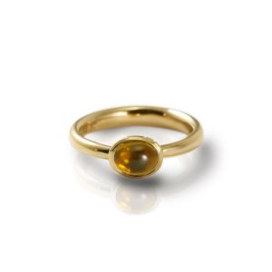 Secret Scarab Oval Citrine Gold Ring by Scarab Jewellery Studio