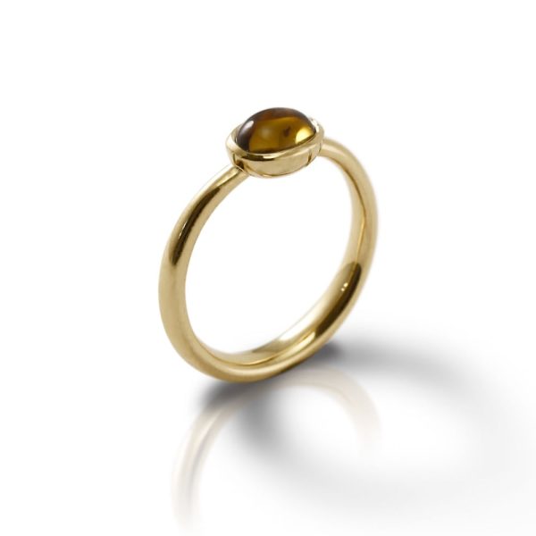 Secret Scarab Oval Citrine Gold Ring by Scarab Jewellery Studio