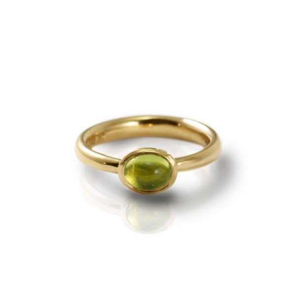 Secret Scarab Oval Peridot Gold Ring by Scarab Jewellery Studio