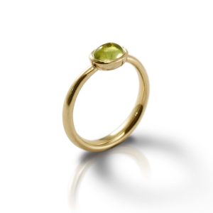 Secret Scarab Oval Peridot Gold Ring by Scarab Jewellery Studio