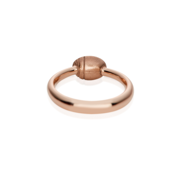 Secret Scarab Oval Moonstone Red Gold Ring by Scarab Jewellery Studio