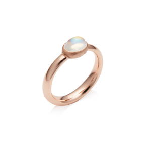 Secret Scarab Oval Moonstone Red Gold Ring by Scarab Jewellery Studio