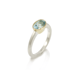 Nefertiti Blue Aquamarine Engagement Ring by Scarab Jewellery Studio