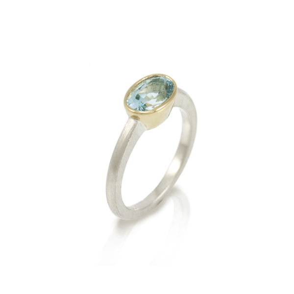 Nefertiti Blue Aquamarine Engagement Ring by Scarab Jewellery Studio