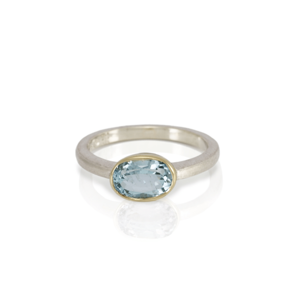 Nefertiti Blue Aquamarine Engagement Ring by Scarab Jewellery Studio