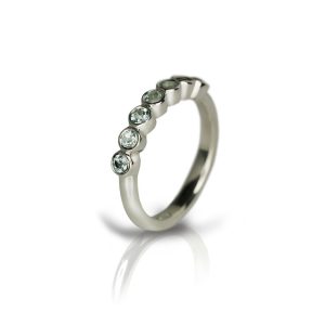 Silver Seven Stone blue topaz Ring by Scarab Jewellery Studio