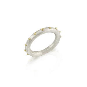 "Ballie" silver and gold ball ring by Scarab Jewellery Studio