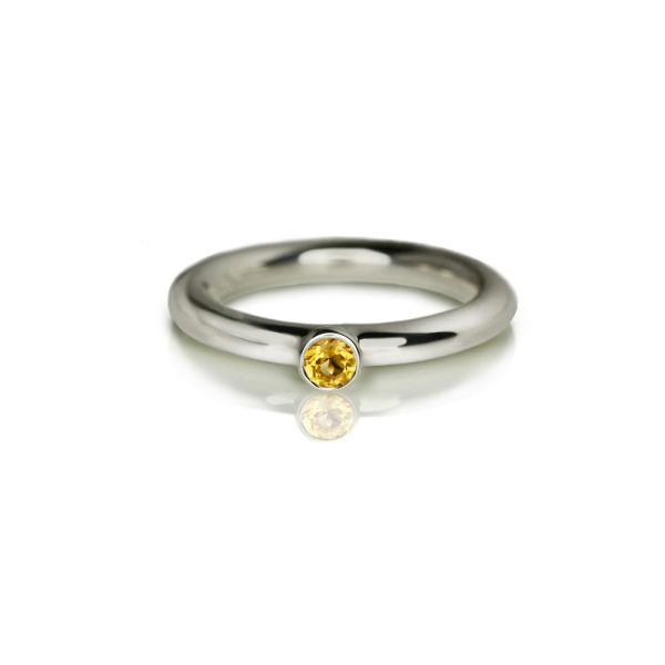 Silver Citrine Flute Ring by Scarab Jewellery Studio