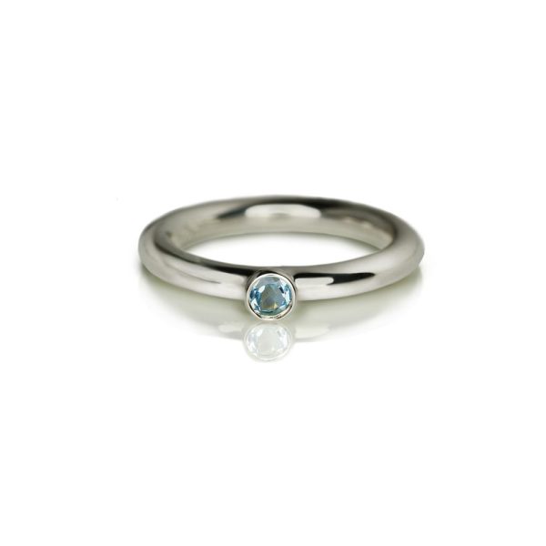 Silver Blue Topaz Flute Ring by Scarab Jewellery Studio