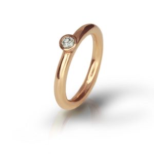 Rose Gold Diamond Flute Ring by Scarab Jewellery Studio