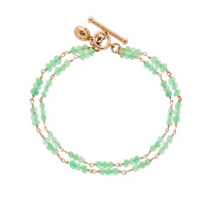 Gold Chrysoprase Wirework Bracelet