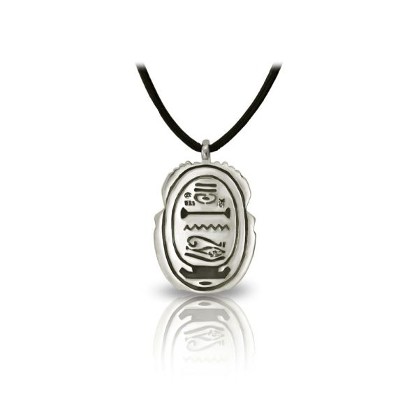 Large Alexandria Egyptian Scarab Silver Pendant back by Scarab Jewellery Studio