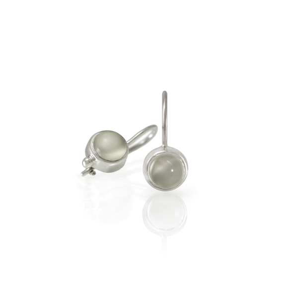 silver moonstone drop earrings