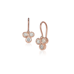Three Stone Grape Earrings Diamond by Scarab Jewellery Studio